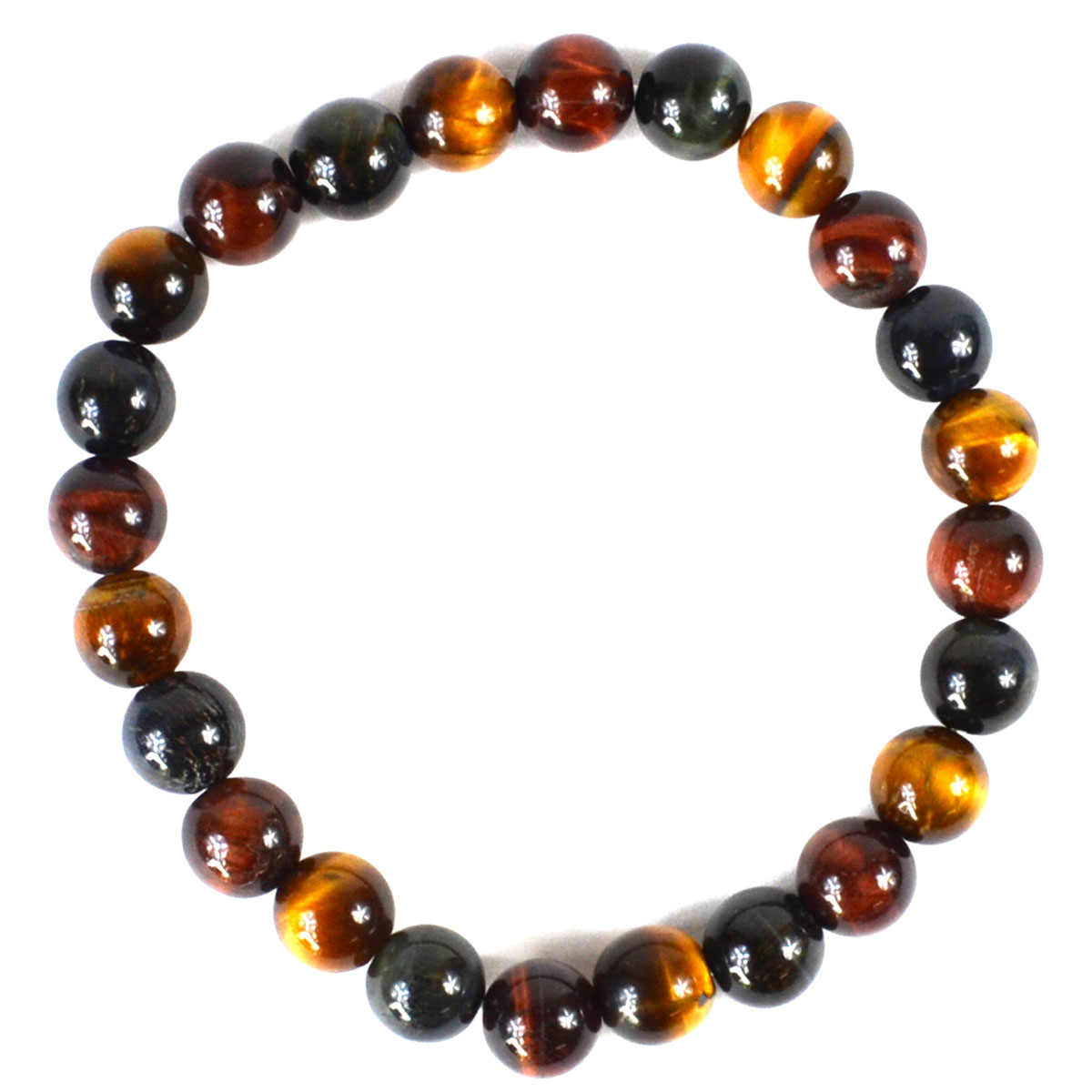 8mm Tiger Eye, Tricolor