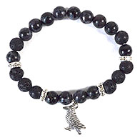 8mm Gabbro, Indigo & Lava bracelet