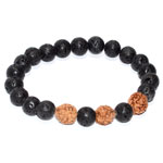 8mm Rudraksha & Lava bracelet