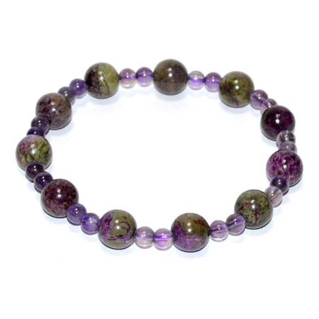 8 & 4mm Stichite & Amethyst bracelet