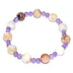 8 & 4mm Opal, Purple & Amethyst bracelet