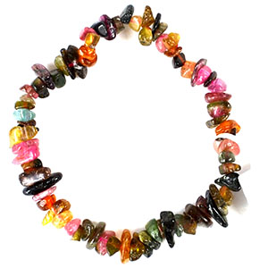 Rainbow Tourmaline chip bracelet