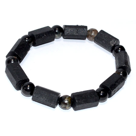 8-10mm Tourmarine, Black Nugget bracelet