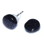 Blue goldstone stud earrings