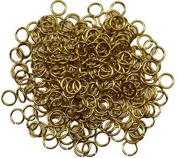 Jump rings, yellow plated 1oz