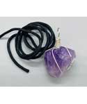Amethyst wire wrapped pendant
