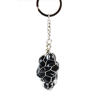 Back Obsidian wire bag keychain