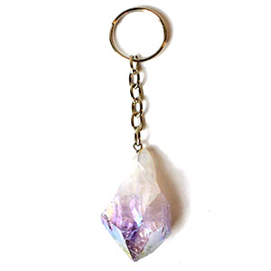Amethyst (plated aura) keychain