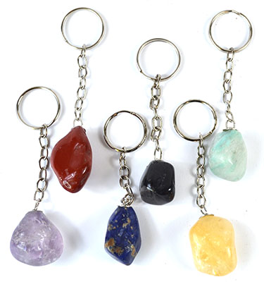 Various Tumbled Stones keychain