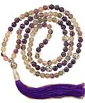 Fluorite & Amethyst Ball elastic mala