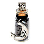 Hematite chips in Bottle Cresent Moon necklace