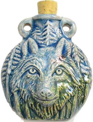 Wolf Raku Oil Bottle