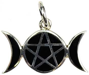 Pentagram Moons sterling silver