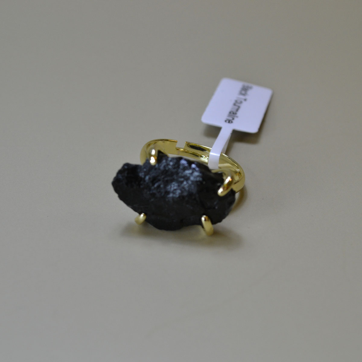 Black Tourmaline adjustable ring