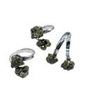 (set of 3) adjustable Pyrite rings