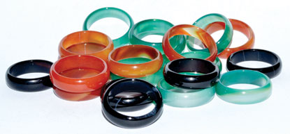 6mm Rounded Agate rings 20/bag