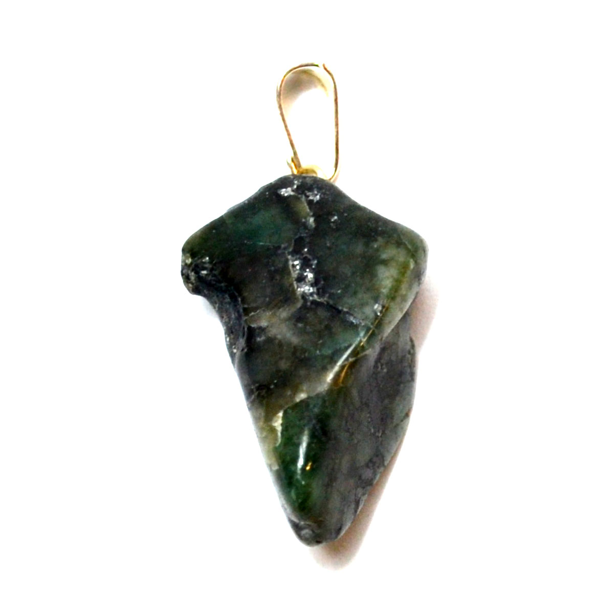 Emerald tumbled stone pendant