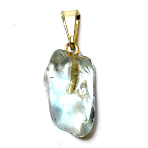 Blue Topaz tumbled stone pendant