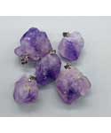 (set of 5) Amethyst utumbled pendant