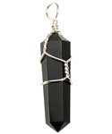 (set of 5) wire wrapped Black Obsidian point