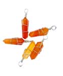 (set of 5) wire wrapped carnelian point