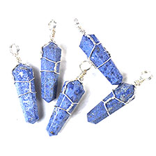 (set of 5) Dumortierite wire wrapped point