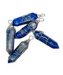 (set of 5) Lapis wire wrapped point