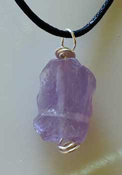 Amethyst wire wrapped pendant