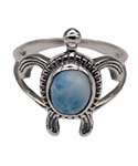 size 8 Larimar Turtle ring