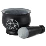 Black Pentagram mortar & Pestle set