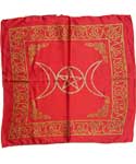 Red Triple Moon Pentagram altar cloth