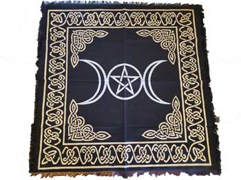 Triple Moon Pentagram altar cloth 24