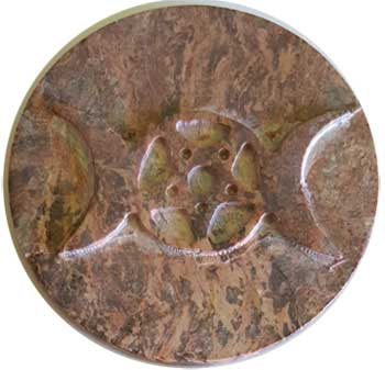 Soapstone Triple Moon altar tile 3