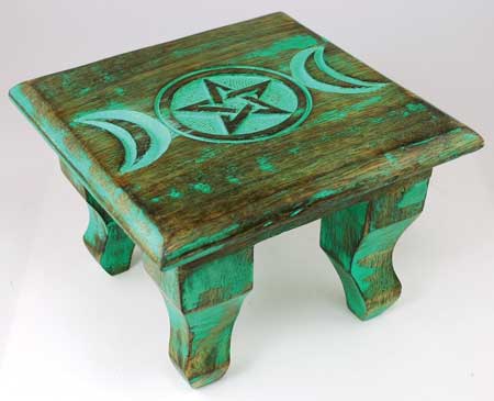 Antiqued Triple Moon altar table 6