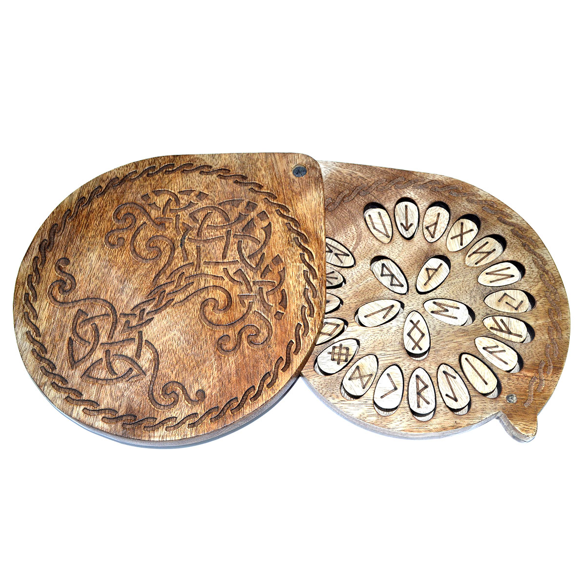 Wood rune set W/ Tree box