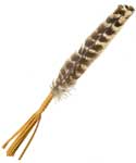 (set of 2) Leather Wrapped smudging feather 10