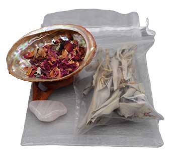 Love & Relax smudge kit w/ Shell & Stand