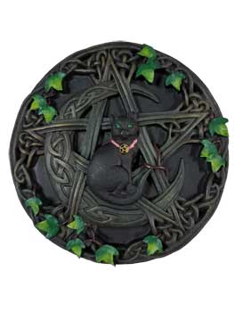 Cat and Pentagram Wall Plaque 7 1/2