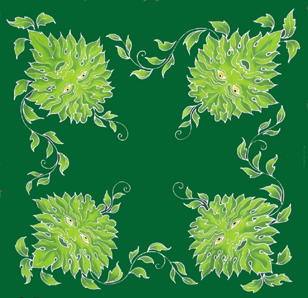 Green Man Caftan 3 ft square