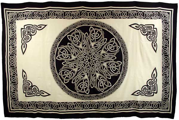 Ancient Celtic Knot tapestry 72" x 108"-Azuregreen
