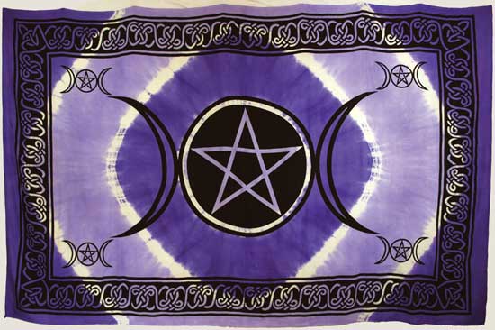 Purple Triple Moon Pentagram Tapestry 72