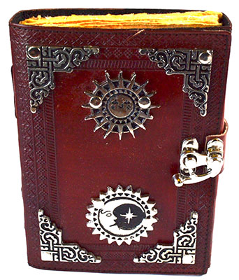 Sun & Moon aged looking paper leather w/ latch 4 1/2